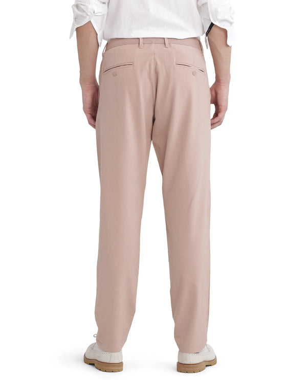Rare Rabbit Men Driver-2 Peach Cotton Elastane Fabric Button Closure Plain Trouser