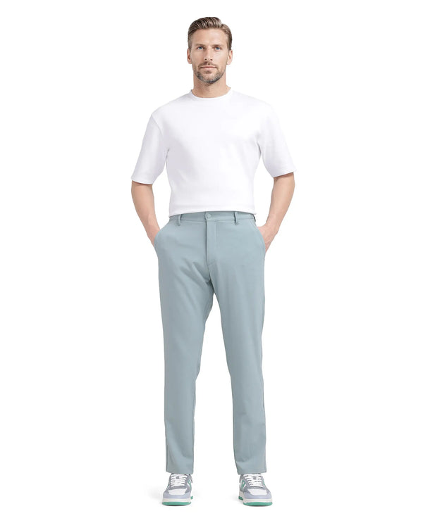 Rare Rabbit Men Driver-2 Pastel Green Cotton Elastane Fabric Button Closure Plain Trouser