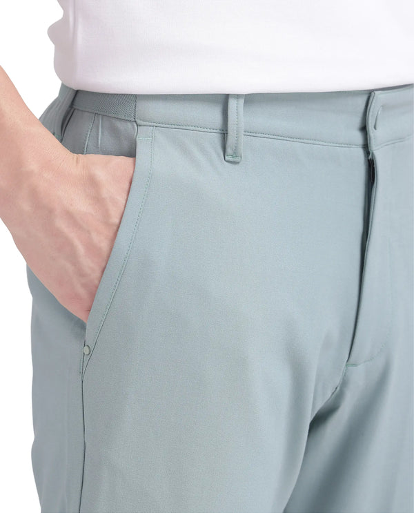 Rare Rabbit Men Driver-2 Pastel Green Cotton Elastane Fabric Button Closure Plain Trouser