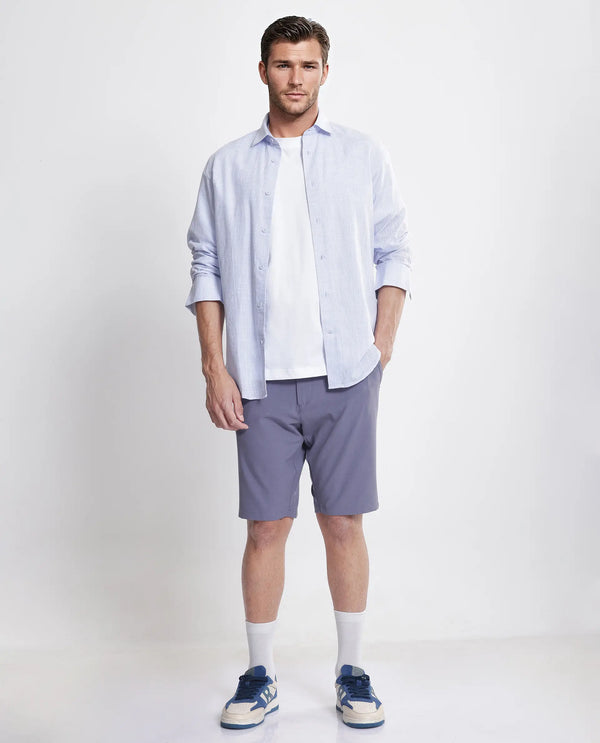 Rare Rabbit Men Drivo Dusky Purple Cotton Elastane Fabric Bi-Stretch Jacquard Waistband Regular Fit Solid Shorts