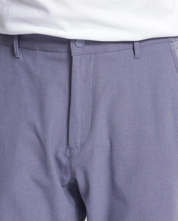 Rare Rabbit Men Drivo Dusky Purple Cotton Elastane Fabric Bi-Stretch Jacquard Waistband Regular Fit Solid Shorts