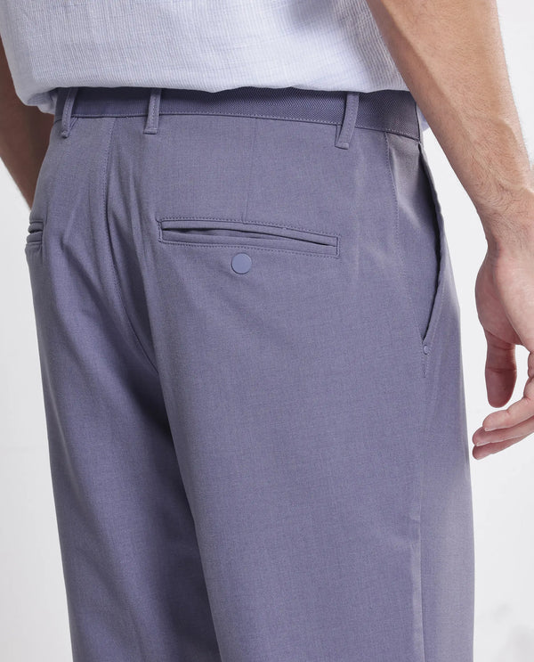 Rare Rabbit Men Drivo Dusky Purple Cotton Elastane Fabric Bi-Stretch Jacquard Waistband Regular Fit Solid Shorts