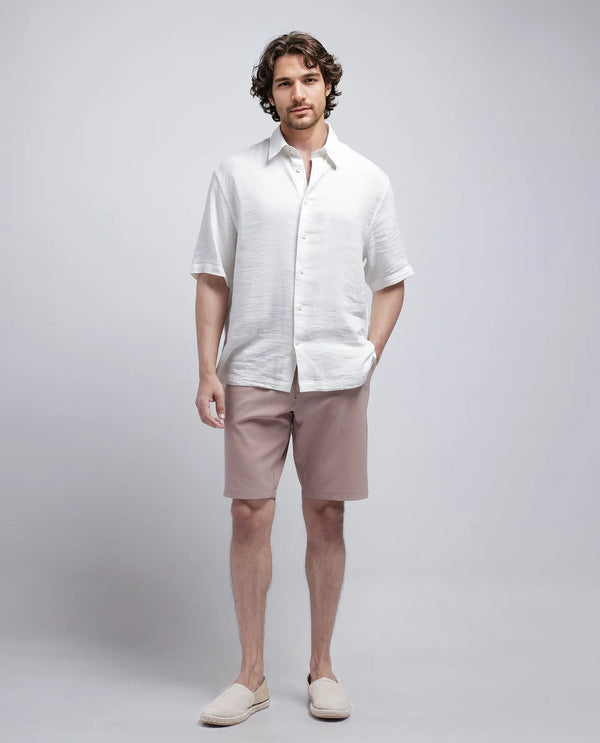 Rare Rabbit Men Drivo Peach Cotton Elastane Fabric Bi-Stretch Jacquard Waistband Regular Fit Solid Shorts