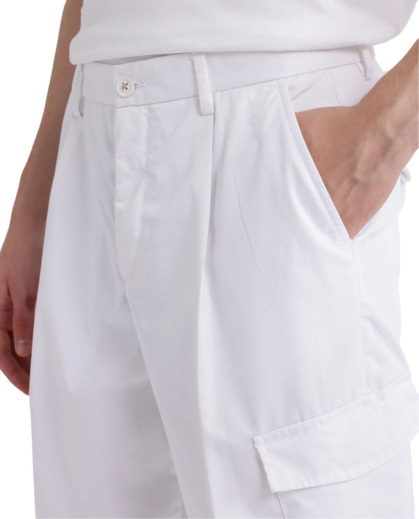 Rare Rabbit Men Eber White Button Closure Regular Fit Plain Trouser