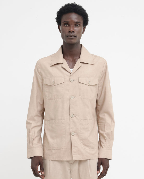 Rare Rabbit Mens Echos Beige Full Sleeve Collared Neck Two Flap Pocket Solid Jacket
