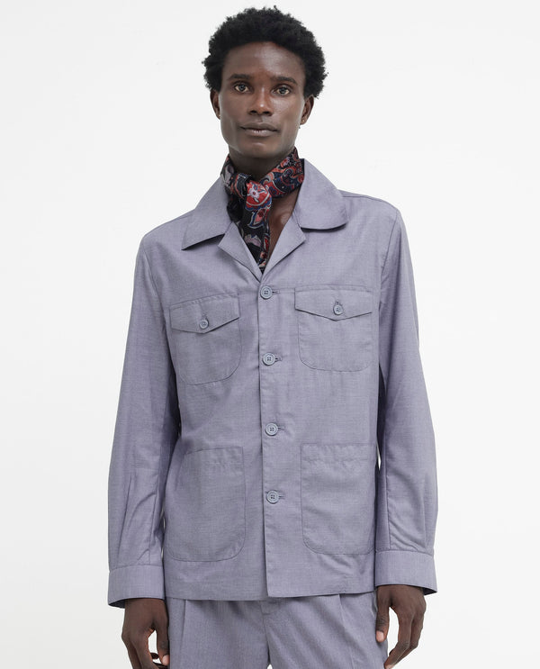 Rare Rabbit Mens Echos Purple Full Sleeve Lapel Neck Two Flap Pocket Solid Jacket