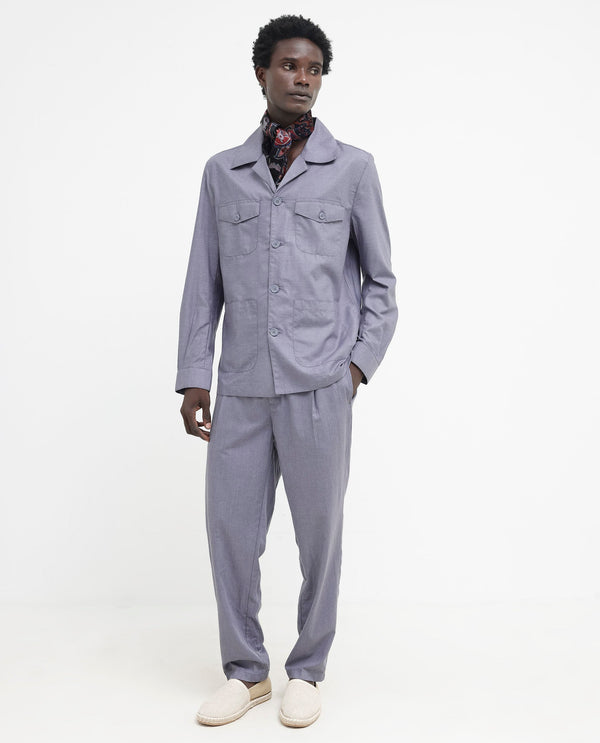 Rare Rabbit Mens Echos Purple Full Sleeve Lapel Neck Two Flap Pocket Solid Jacket
