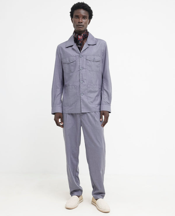 Rare Rabbit Mens Echos Purple Full Sleeve Lapel Neck Two Flap Pocket Solid Jacket