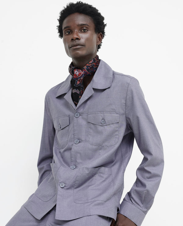 Rare Rabbit Mens Echos Purple Full Sleeve Lapel Neck Two Flap Pocket Solid Jacket