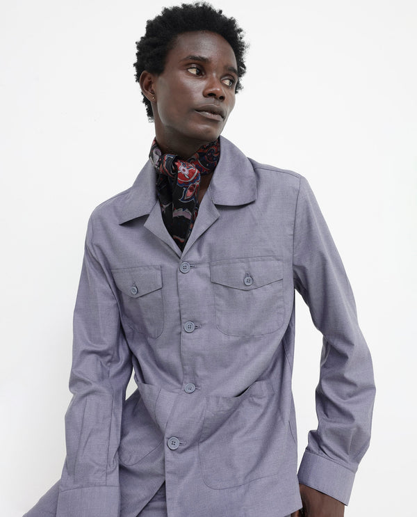 Rare Rabbit Mens Echos Purple Full Sleeve Lapel Neck Two Flap Pocket Solid Jacket