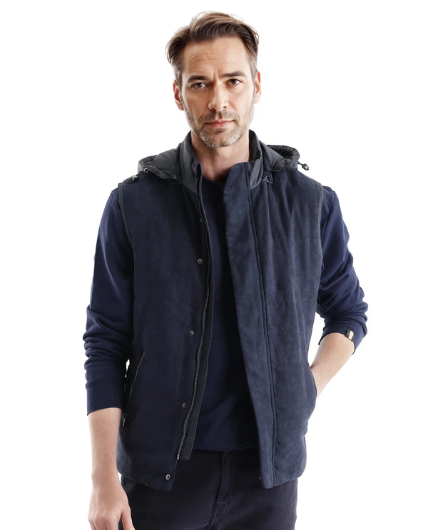 Rare Rabbit Men's Eldron Navy Cotton Blend Fabric Full Sleeve Crew Neck Embroidered Sweatshirt