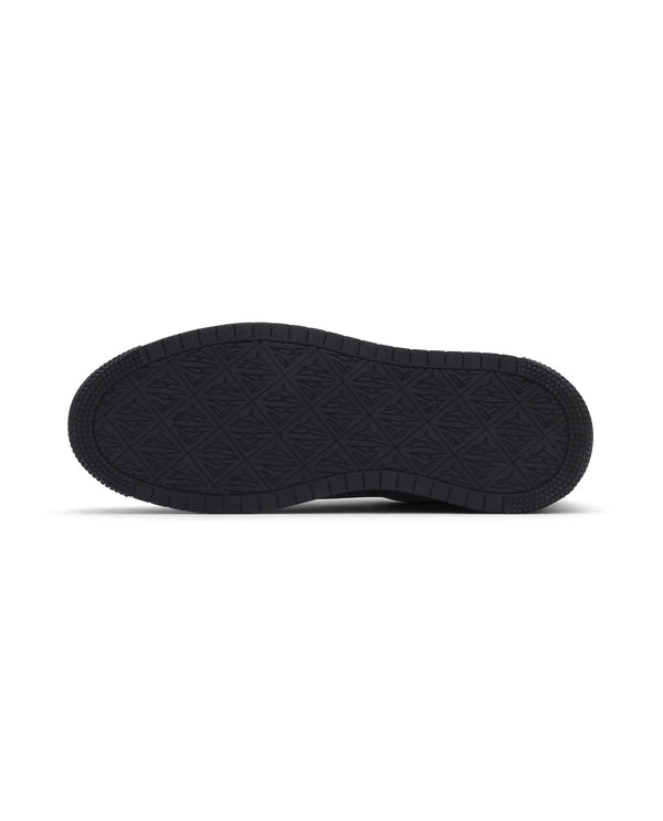 Rare Rabbit Men Elliot Black Genuine Leather Embroidered Signature Low-top Lace-Up Closure Sneaker