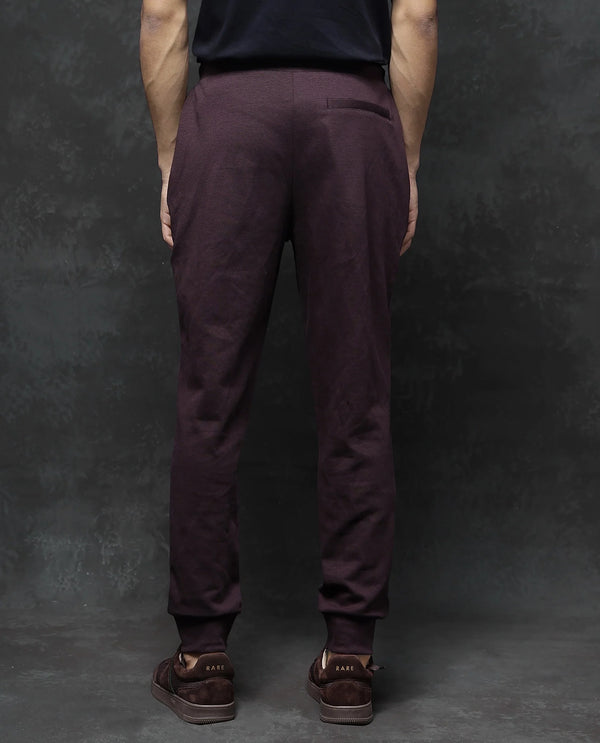 Rare Rabbit Men Elo Maroon Cotton Fabric Drawstring Closure Plain Track Pant