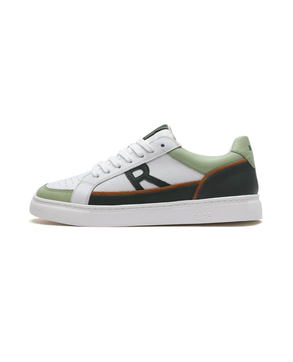 Rare Rabbit Men's Enzo Green Leather Lace-Up Closure Sneaker