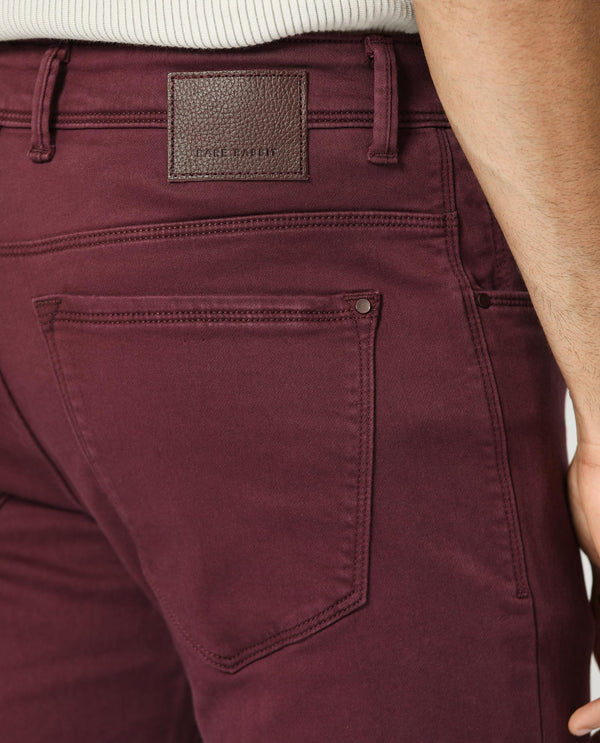Rare Rabbit Men's Essen Dark Maroon Garment Dyed Mid-Rise  Slim Fit Jeans
