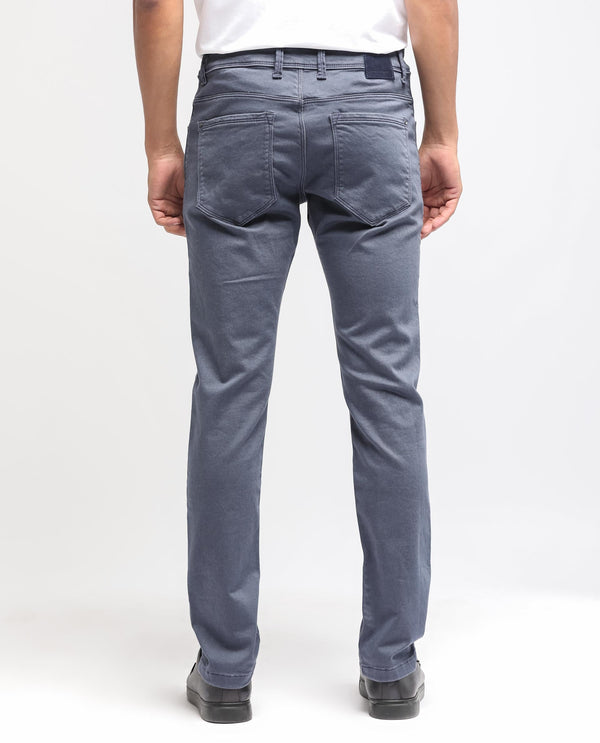 Rare Rabbit Men's Essen Light Purple Sulphur Dyed Mid-Rise Slim Fit Jeans
