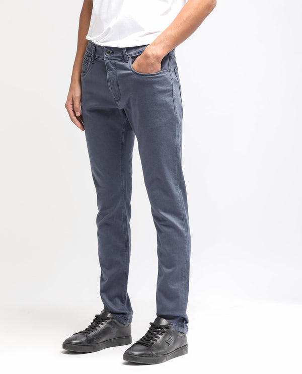Rare Rabbit Men's Essen Light Purple Sulphur Dyed Mid-Rise Slim Fit Jeans