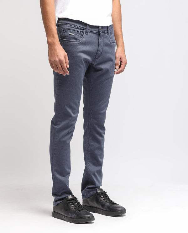 Rare Rabbit Men's Essen Light Purple Sulphur Dyed Mid-Rise Slim Fit Jeans
