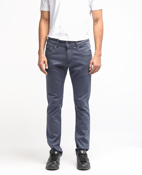 Rare Rabbit Men's Essen Light Purple Sulphur Dyed Mid-Rise Slim Fit Jeans