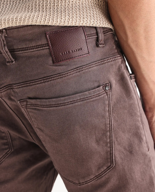 Rare Rabbit Men's Essen Dark Brown Sulphur Dyed Mid-Rise Slim Fit Jeans