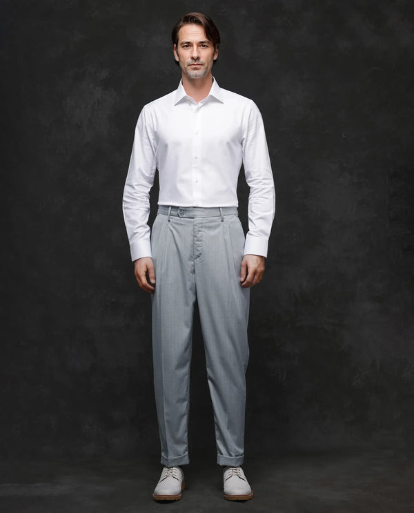 Rare Rabbit Men Fargo White Cotton Fabric Full Sleeve Regular Fit Solid Formal Shirt