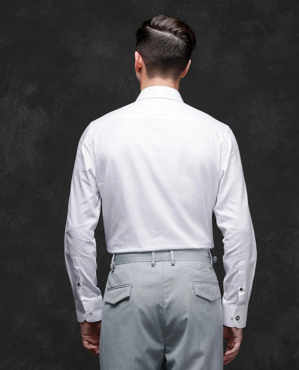 Rare Rabbit Men Fargo White Cotton Fabric Full Sleeve Regular Fit Solid Formal Shirt