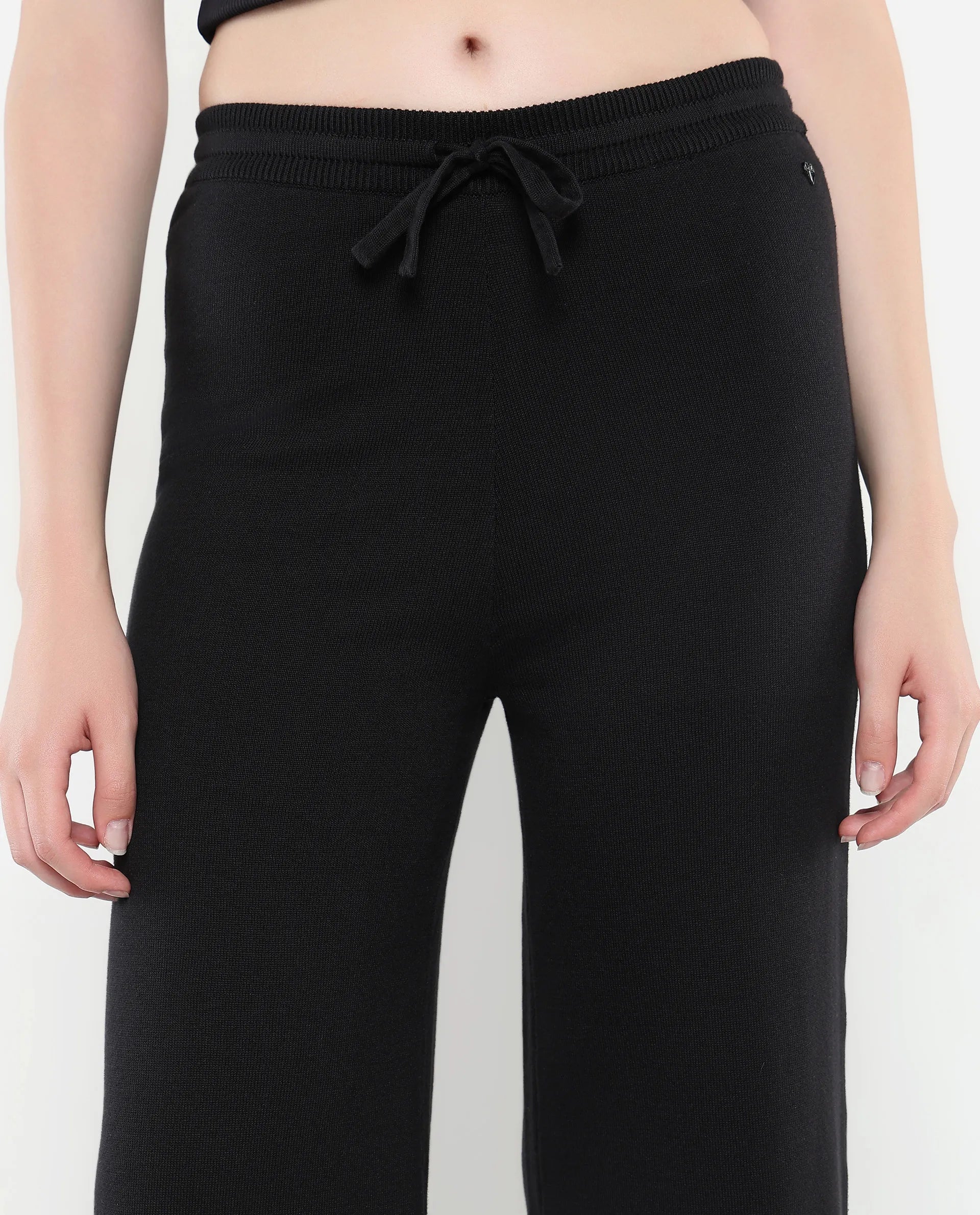 Rareism Women Finnet B Black Plain Track Pant