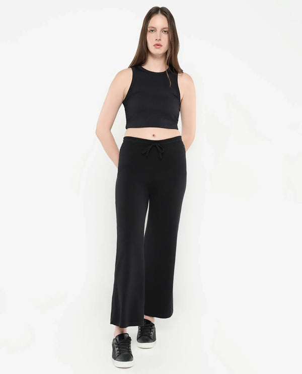 Rareism Women Finnet B Black Plain Track Pant