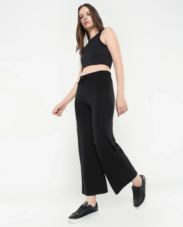 Rareism Women Finnet B Black Plain Track Pant