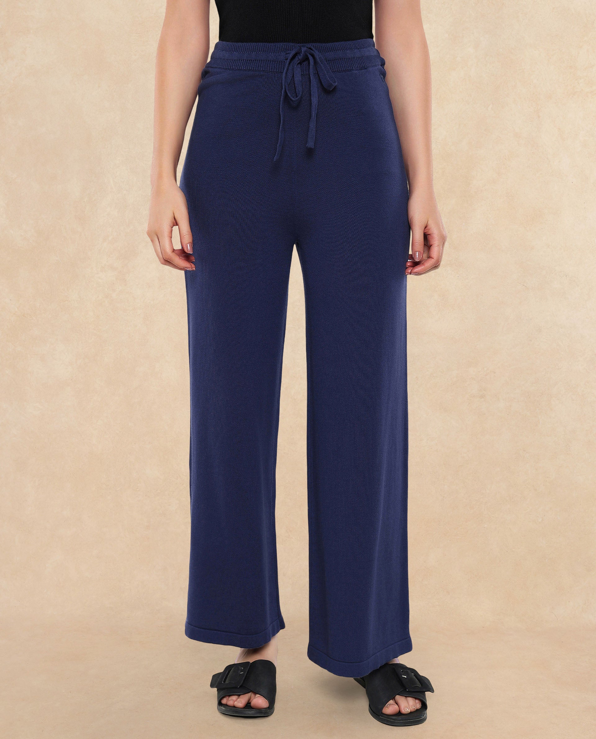 Rareism Women Finnet B Navy Plain Track Pant