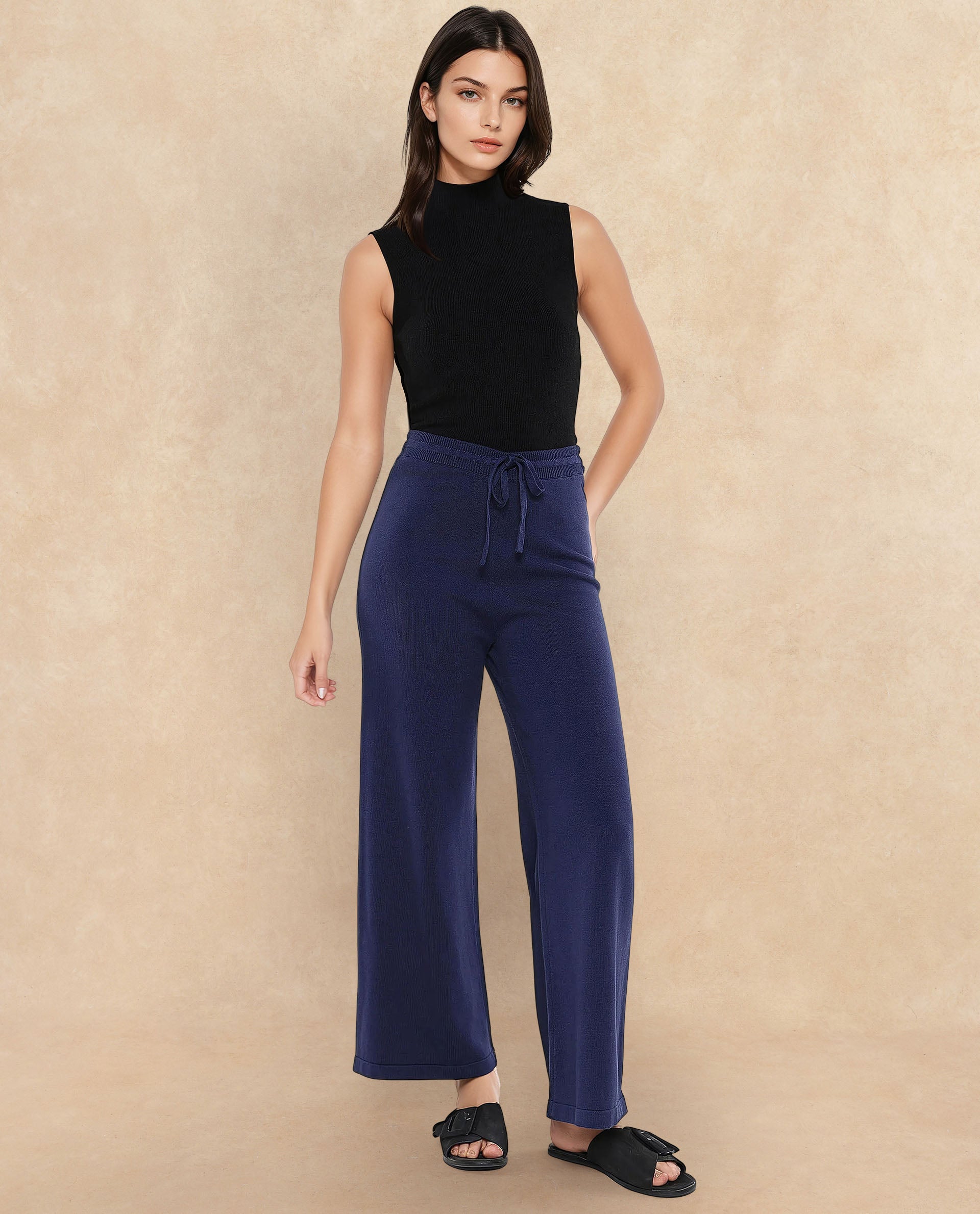 Rareism Women Finnet B Navy Plain Track Pant