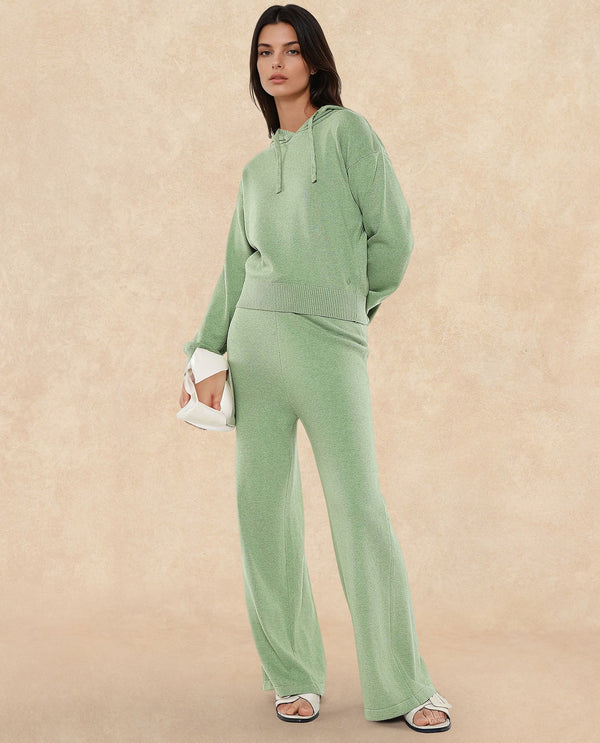 Rareism Women Finnet T Dusky Green Plain Hooded Plain Sweater