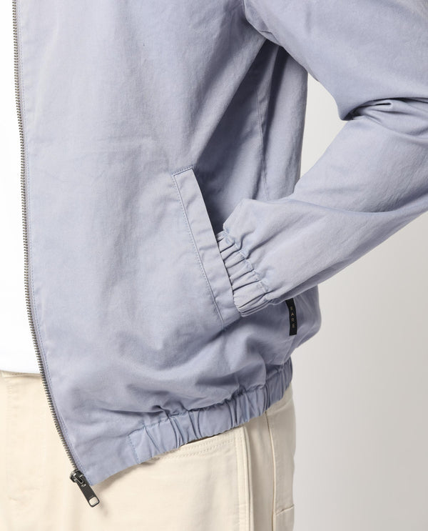 Rare Rabbit Men's Flinsten Dusky Blue Plain Regular Collar Twill Jacket
