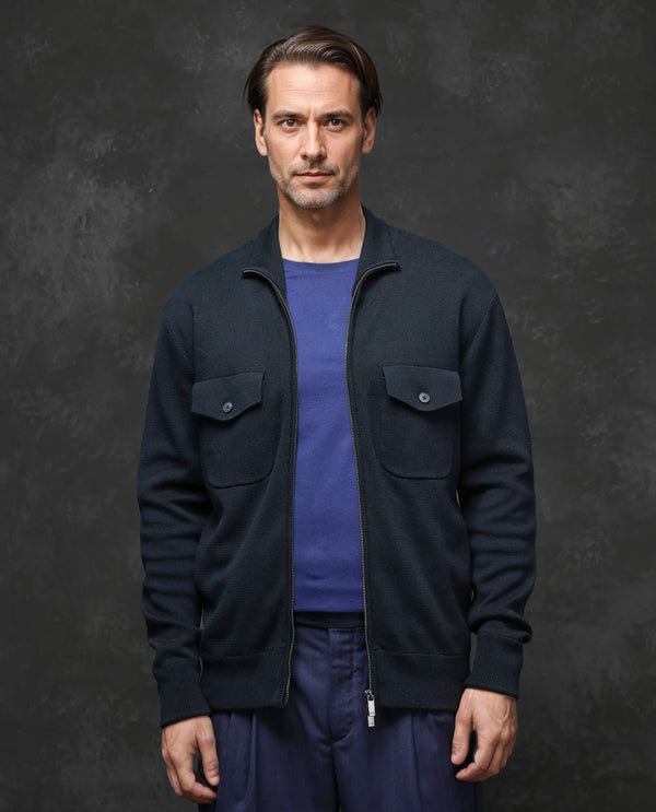 Rare Rabbit Men's Freddo Black Cotton Fabric Full Sleeve Mandarin Collar Zipper Closure Relaxed Fit Solid Jacket