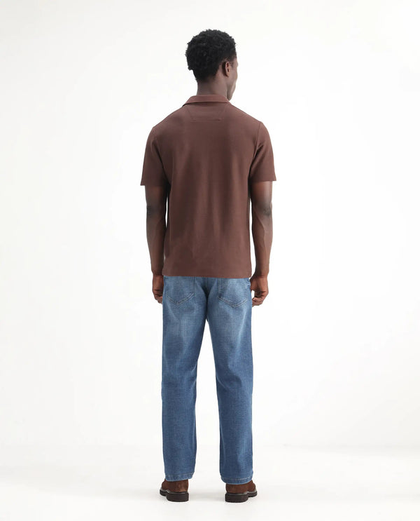 Rare Rabbit Mens Gala Blue Cotton Polyester Solid Regular Fit Jeans