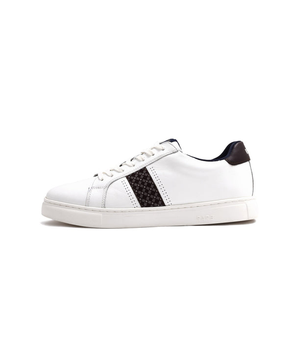 Rare Rabbit Men's Galileo Pro White Round Toe Monogram Branding Smart Casual Sneaker Shoes