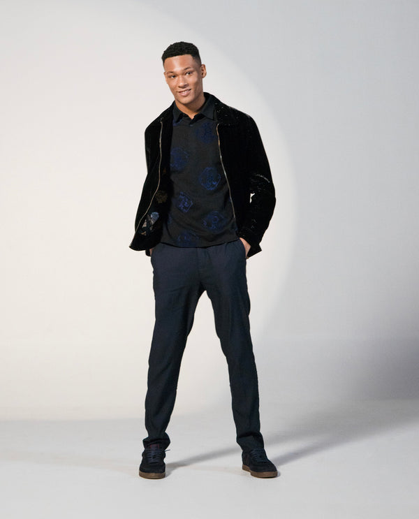 Rare Rabbit Men's Glade-1 Navy Solid Mid-Rise Regular Fit Trousers