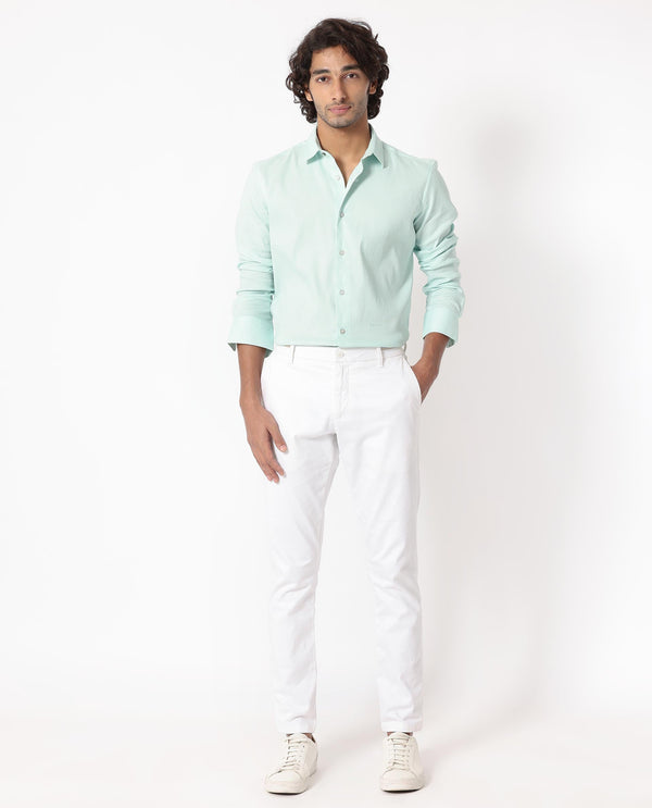 Rare Rabbit Men's Gleny Light Blue Cotton Polyester Fabric Full Sleeves Dobby Shirt