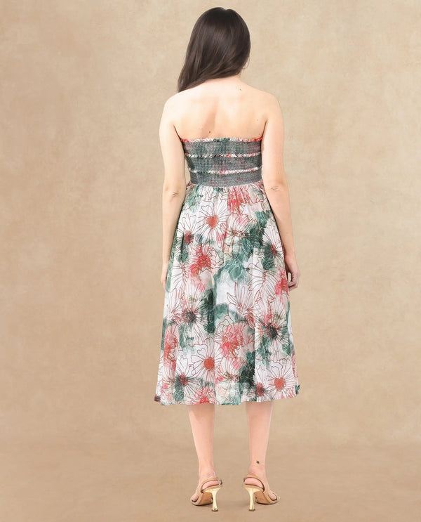 Rareism Womens Greevs Multi Dress Off Shoulder Print