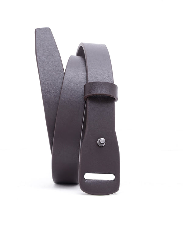 Rare Rabbit Men's Grenger Brown Non Reversible Belt