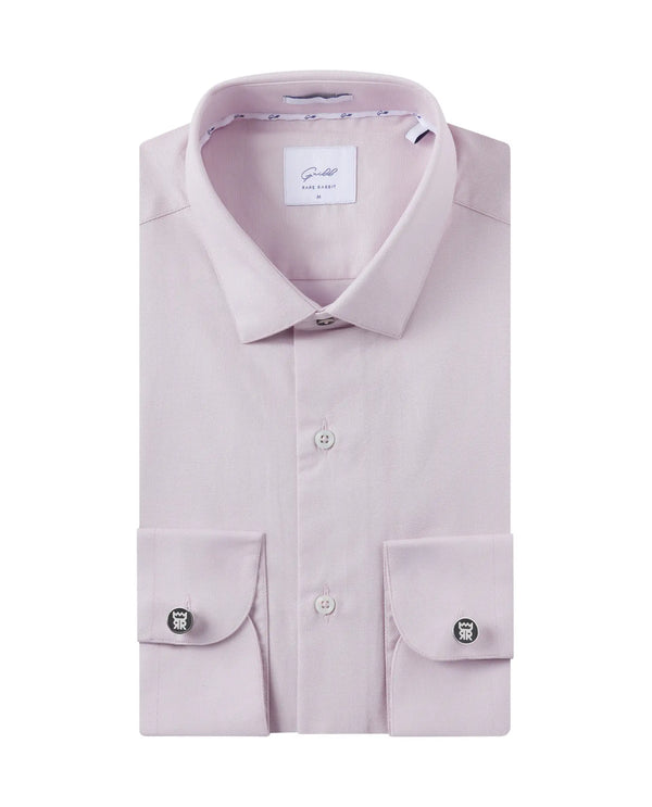 Rare Rabbit Mens Lasko Pastel Pink Dobby Texture Full Sleeve Regular Collar Solid Shirt