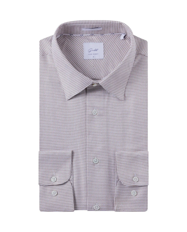 Rare Rabbit Men Fresno Beige Cotton Fabric Full Sleeve Regular Fit Dobby Print Shirt