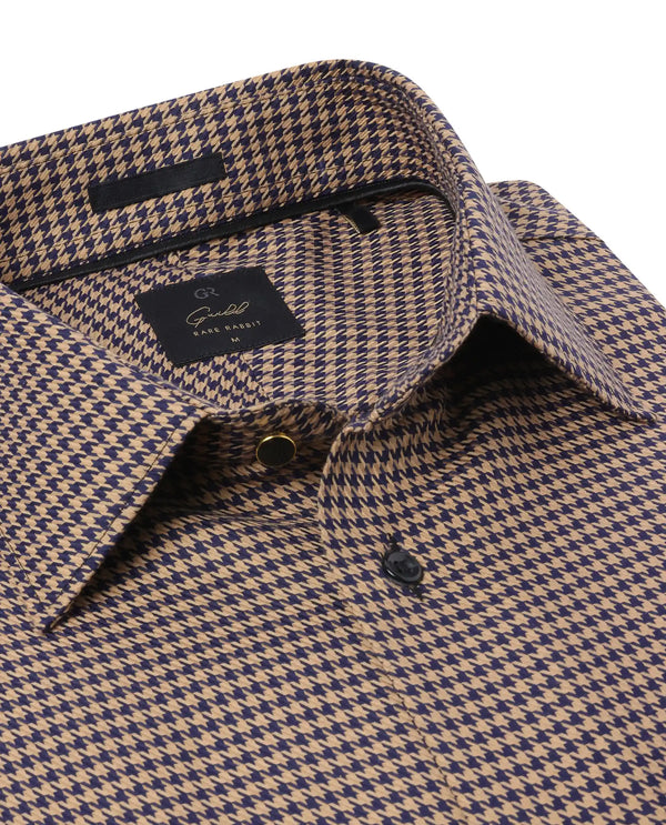 Rare Rabbit Men Chesto Beige Cotton Fabric Full Sleeve with Cufflinks Regular Fit Check Shirt