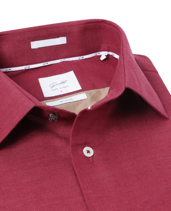 Rare Rabbit Men Forde Red Cotton Melange Fabric Full Sleeve Regular Fit Solid Shirt