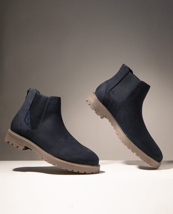 Rare Rabbit Men's Gum Pro Navy Classic Chelsea Boot