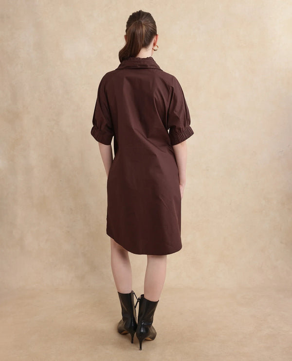 Rareism Women Hanoi Dark Brown Plain Jacket