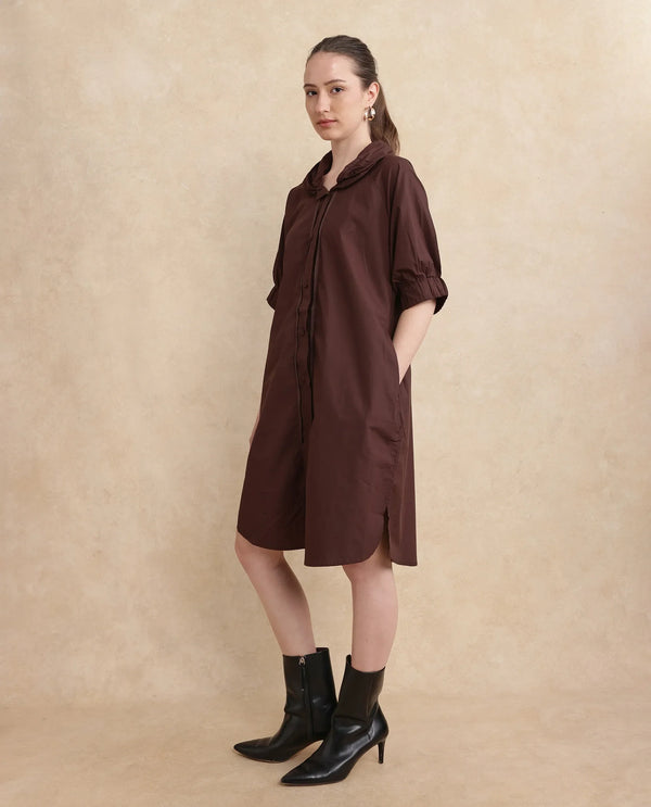 Rareism Women Hanoi Dark Brown Plain Jacket