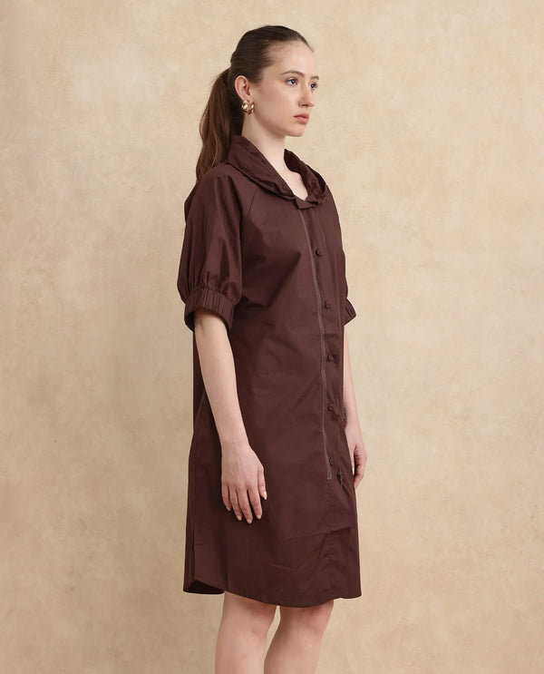 Rareism Women Hanoi Dark Brown Plain Jacket