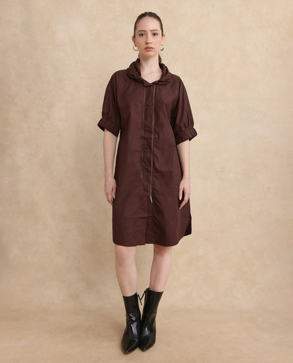 Rareism Women Hanoi Dark Brown Plain Jacket