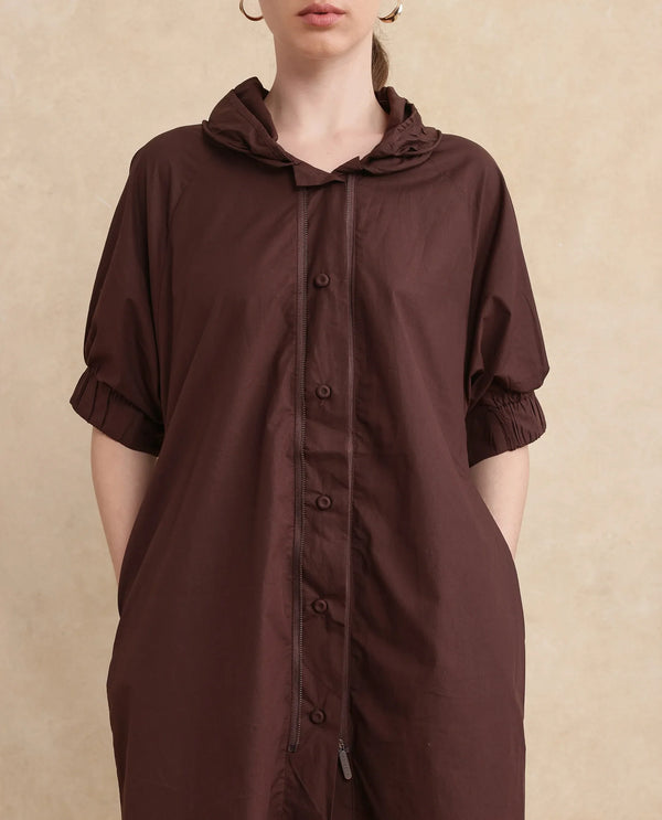 Rareism Women Hanoi Dark Brown Plain Jacket
